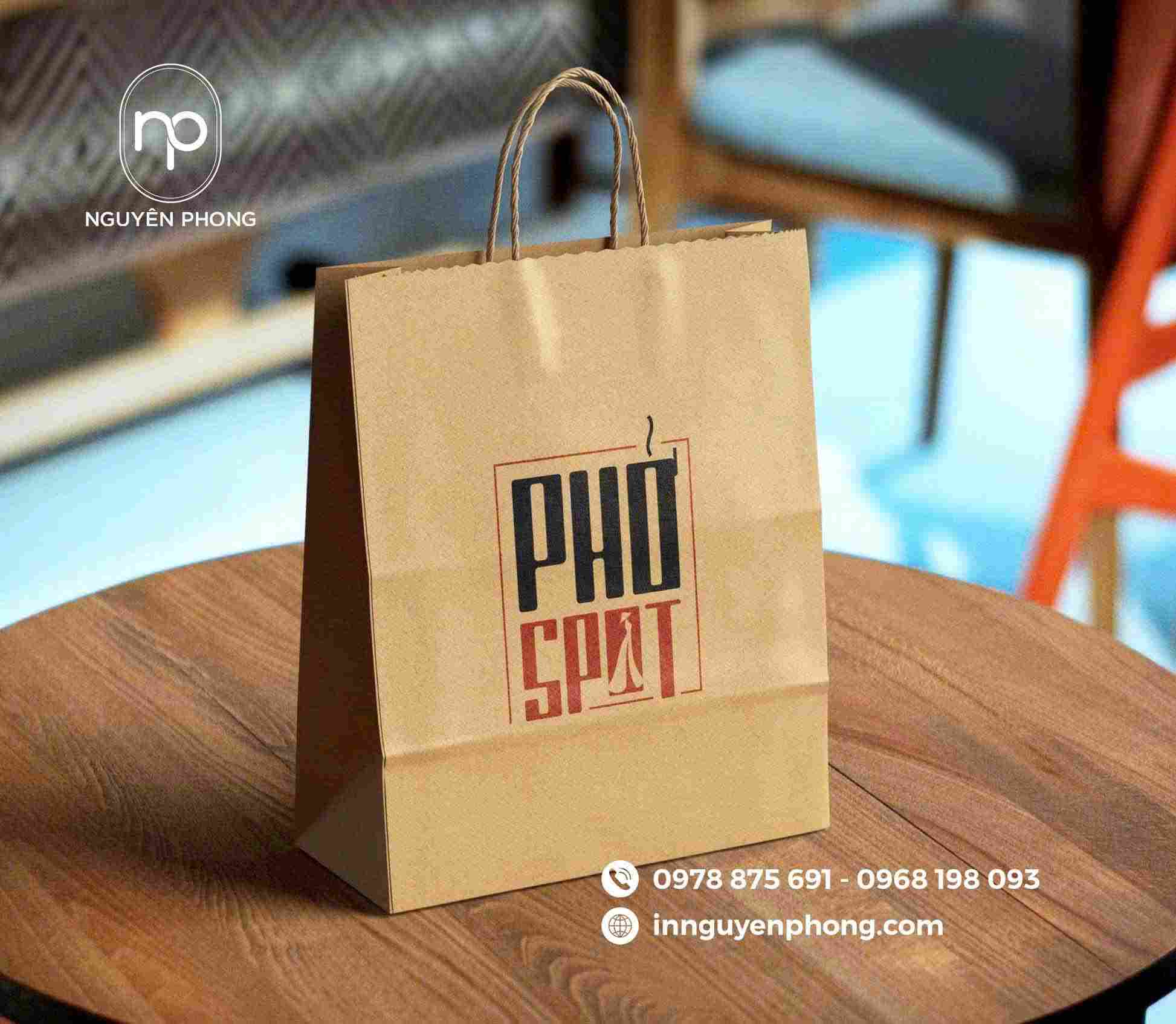 In túi giấy kraft đơn giản 